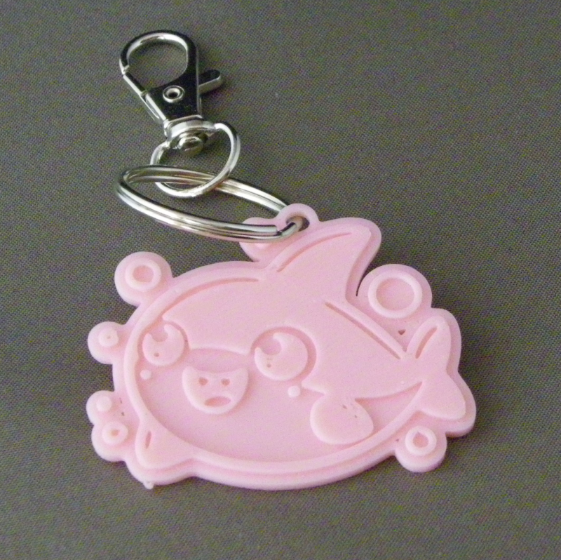 (image for) 3D Prints - Haai Sleutelhanger 5 - Kersenroze (Sakura Pink)