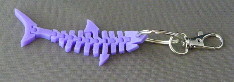 (image for) 3D Prints - Haai Sleutelhanger 6 - Paars (Purple)