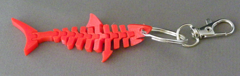 (image for) 3D Prints - Haai Sleutelhanger 6 - Rood (Red)