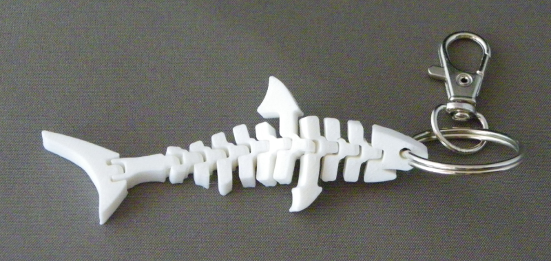 (image for) 3D Prints - Haai Sleutelhanger 6 - Wit (White)