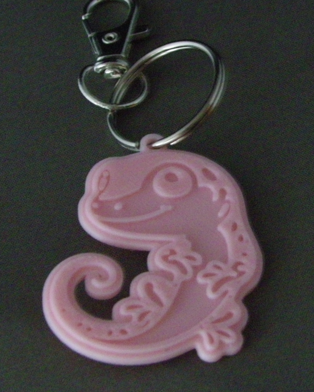 (image for) 3D Prints - Hagedis Sleutelhanger 1 - Kersenroze (Sakura Pink)