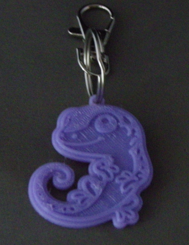 (image for) 3D Prints - Hagedis Sleutelhanger 1 - Paars (Purple)