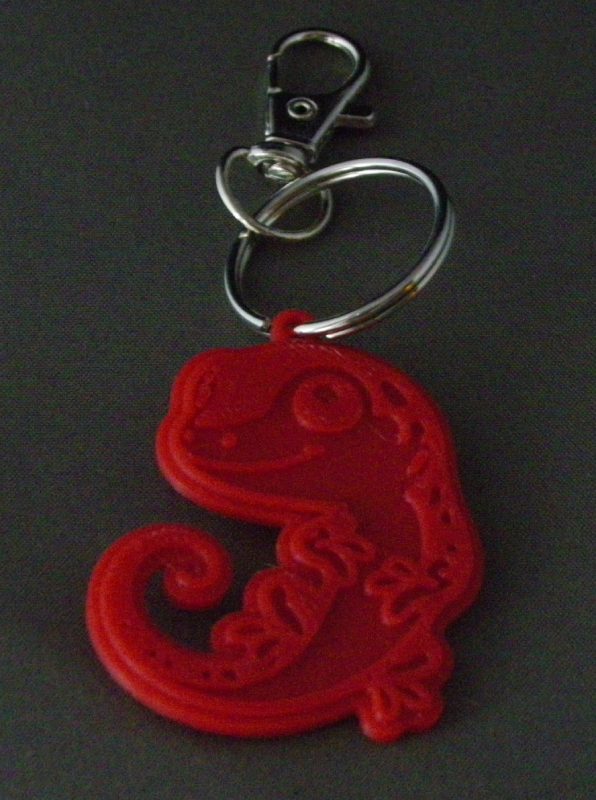 (image for) 3D Prints - Hagedis Sleutelhanger 1 - Rood (Red)