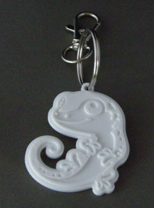 (image for) 3D Prints - Hagedis Sleutelhanger 1 - Wit (White)
