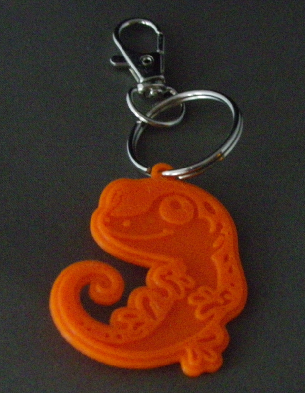 (image for) 3D Prints - Hagedis Sleutelhanger 1 - Zonnig Oranje (Sunny Orange)