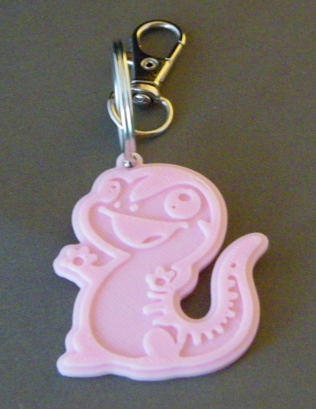 (image for) 3D Prints - Hagedis Sleutelhanger 2 - Kersenroze (Sakura Pink)