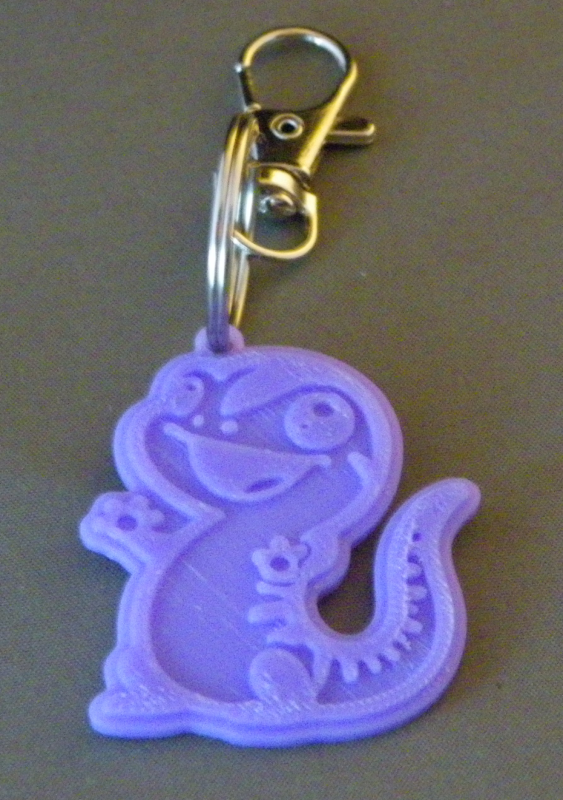 (image for) 3D Prints - Hagedis Sleutelhanger 2 - Paars (Purple)