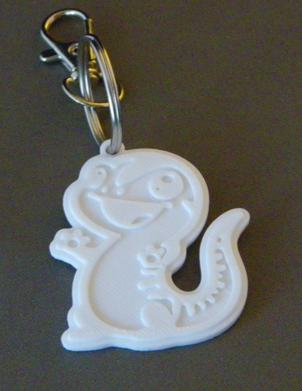 (image for) 3D Prints - Hagedis Sleutelhanger 2 - Wit (White)