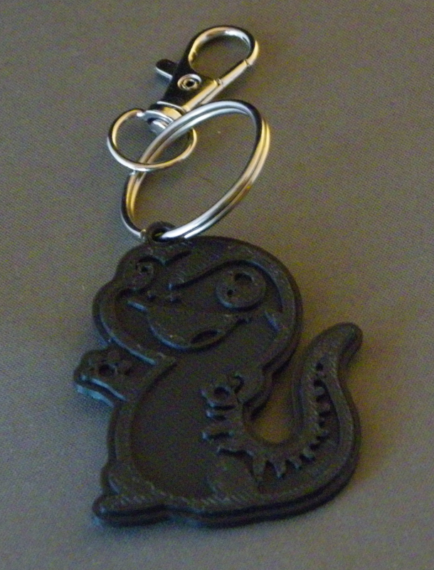(image for) 3D Prints - Hagedis Sleutelhanger 2 - Zwart (Black)