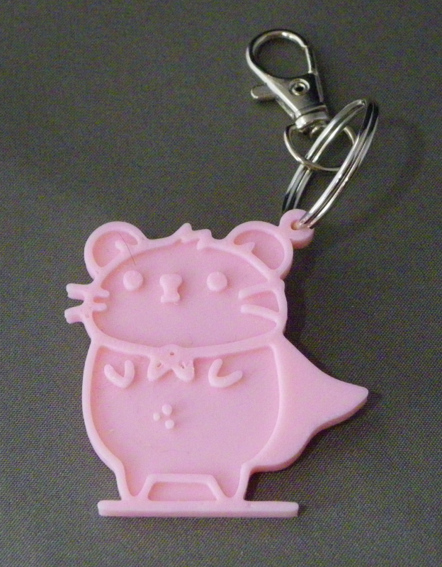 (image for) 3D Prints - Hamster Sleutelhanger 1 - Kersenroze (Sakura Pink)