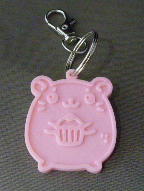 (image for) 3D Prints - Hamster Sleutelhanger 2 - Kersenroze (Sakura Pink)