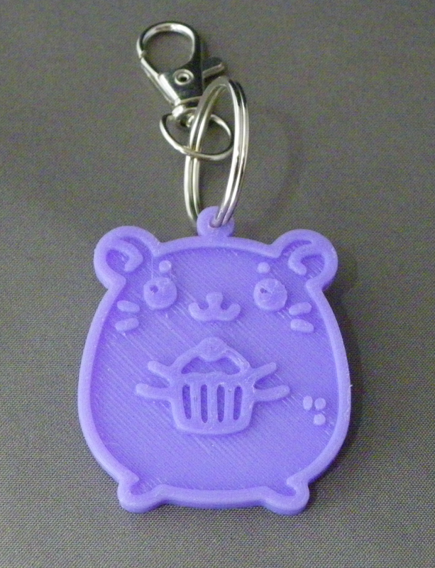(image for) 3D Prints - Hamster Sleutelhanger 2 - Paars (Purple)