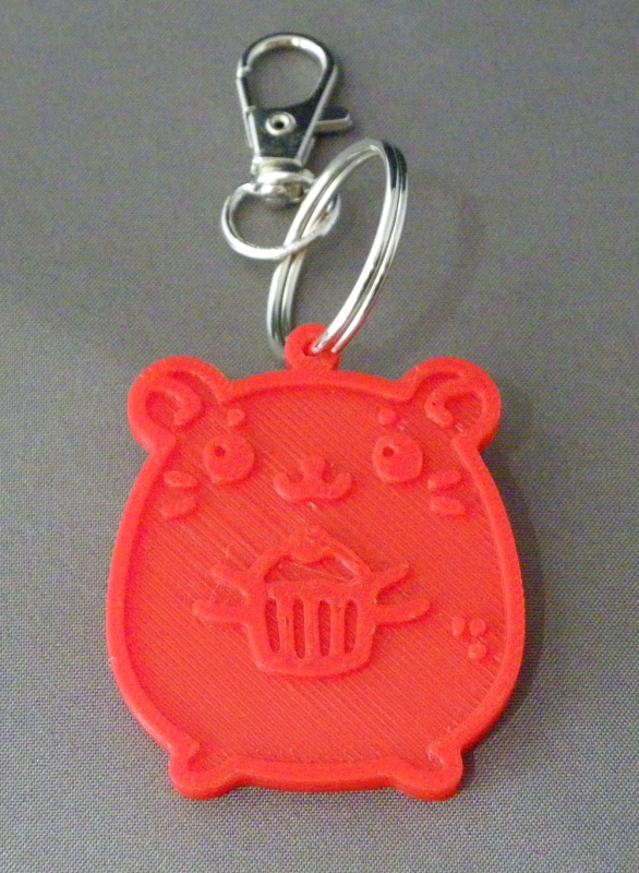 (image for) 3D Prints - Hamster Sleutelhanger 2 - Rood (Red)