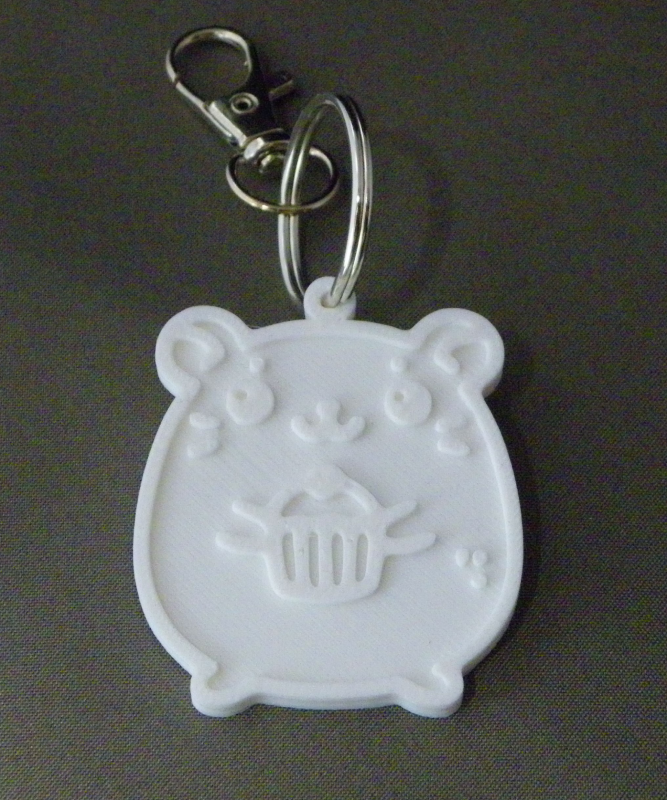 (image for) 3D Prints - Hamster Sleutelhanger 2 - Wit (White)