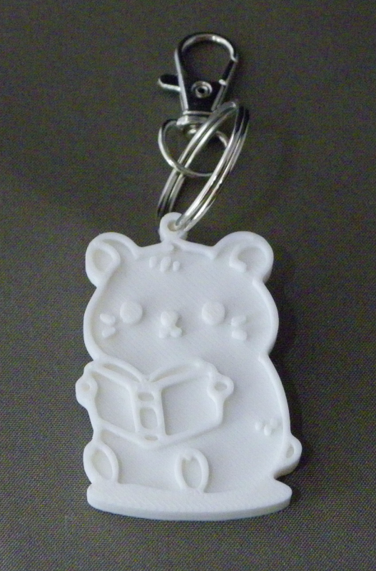 (image for) 3D Prints - Hamster Sleutelhanger 3 - Wit (White)