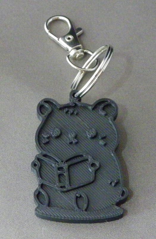 (image for) 3D Prints - Hamster Sleutelhanger 3 - Zwart (Black)