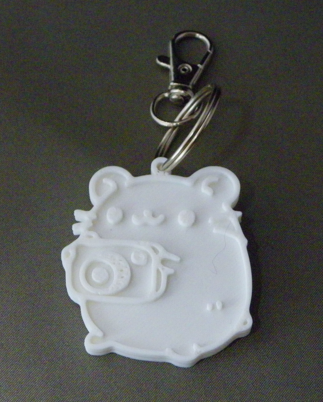 (image for) 3D Prints - Hamster Sleutelhanger 4 - Wit (White)