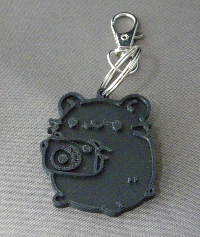 (image for) 3D Prints - Hamster Sleutelhanger 4 - Zwart (Black)