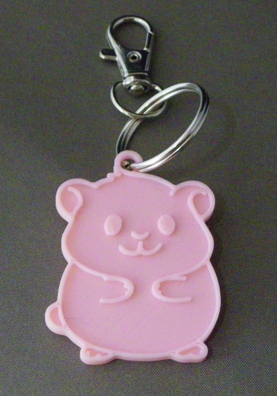 (image for) 3D Prints - Hamster Sleutelhanger 5 - Kersenroze (Sakura Pink)