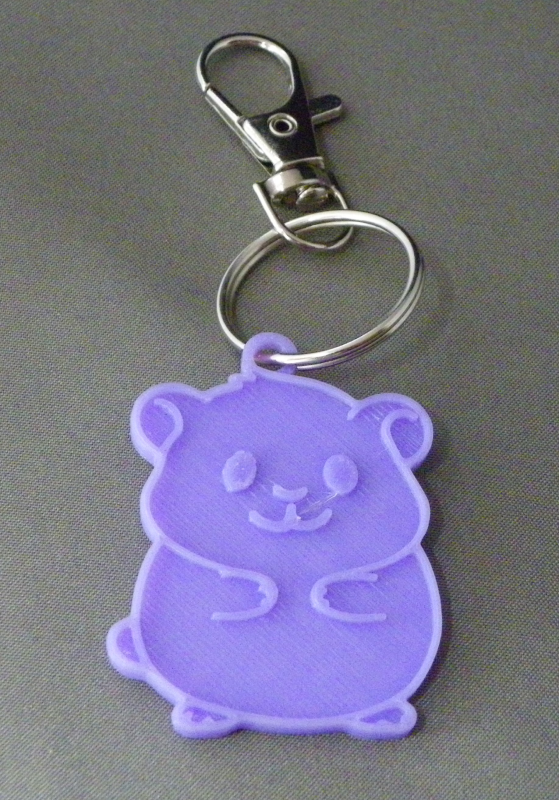 (image for) 3D Prints - Hamster Sleutelhanger 5 - Paars (Purple)