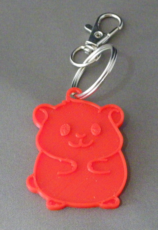 (image for) 3D Prints - Hamster Sleutelhanger 5 - Rood (Red)