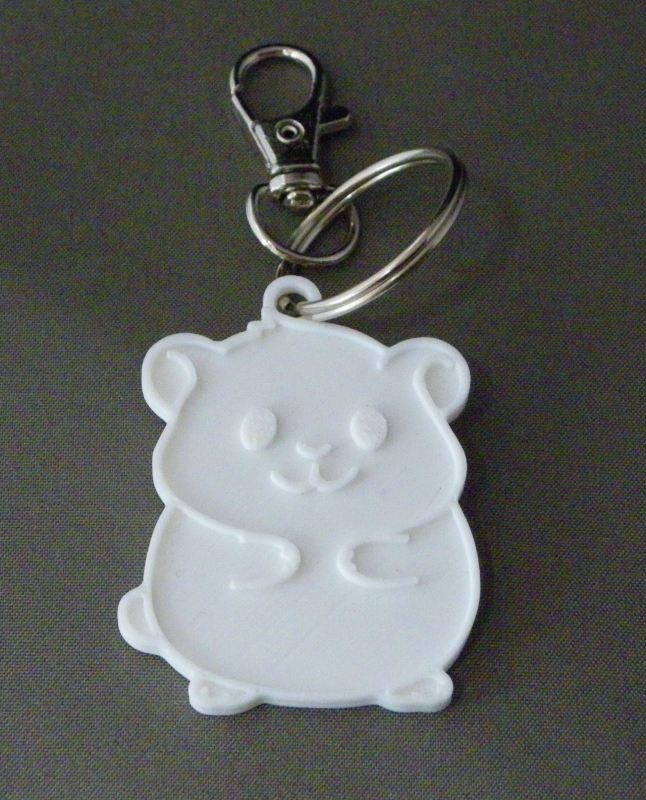 (image for) 3D Prints - Hamster Sleutelhanger 5 - Wit (White)