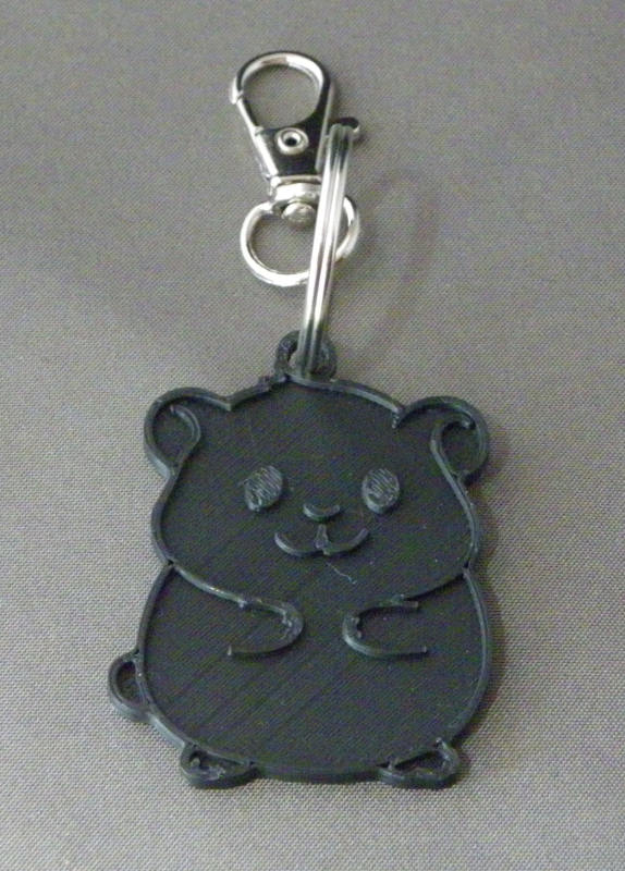 (image for) 3D Prints - Hamster Sleutelhanger 5 - Zwart (Black)