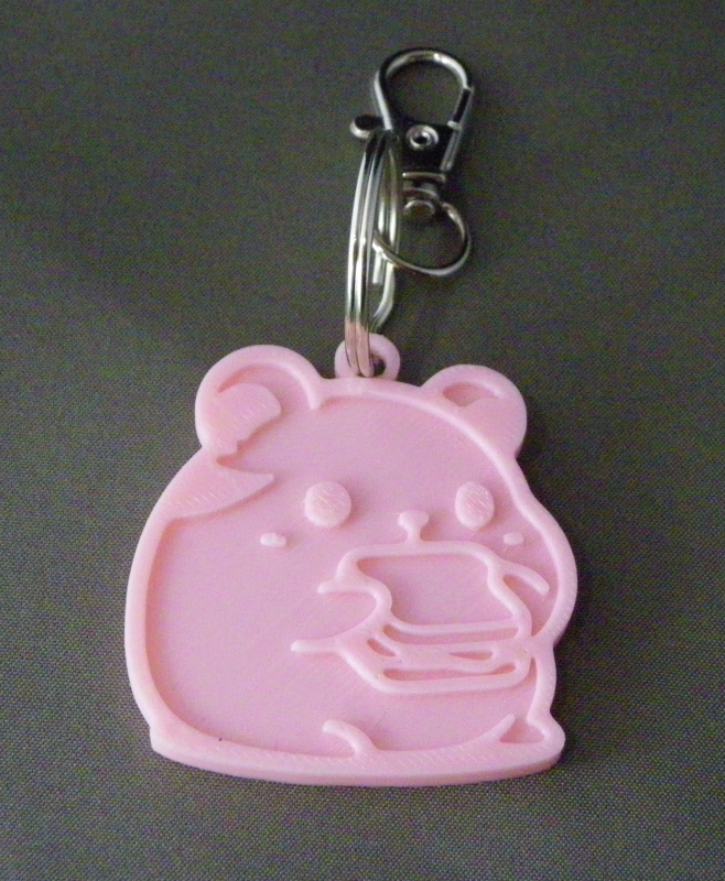 (image for) 3D Prints - Hamster Sleutelhanger 6 - Kersenroze (Sakura Pink)