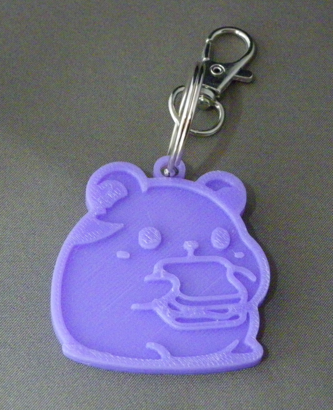 (image for) 3D Prints - Hamster Sleutelhanger 6 - Paars (Purple)