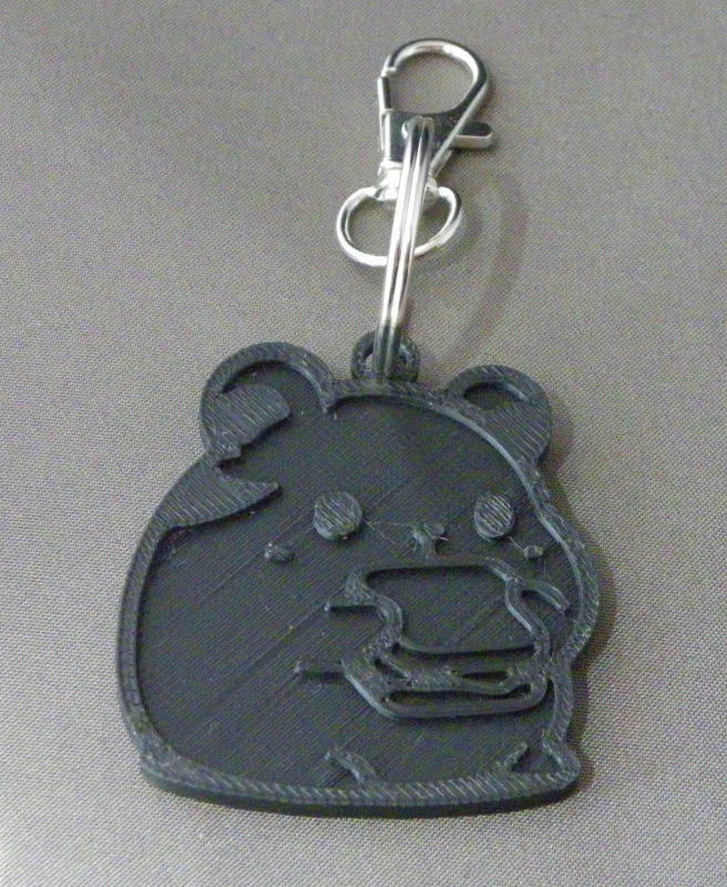 (image for) 3D Prints - Hamster Sleutelhanger 6 - Zwart (Black)