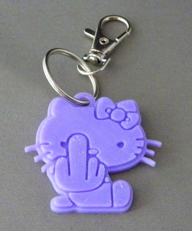 (image for) 3D Prints - Hello Kitty Sleutelhanger 1 - Paars (Purple)