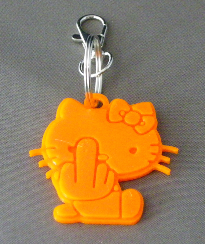 (image for) 3D Prints - Hello Kitty Sleutelhanger 1 - Zonnig Oranje (Sunny Orange)