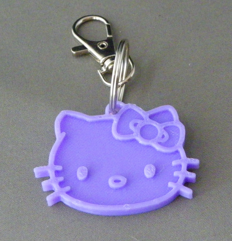 (image for) 3D Prints - Hello Kitty Sleutelhanger 2 - Paars (Purple)