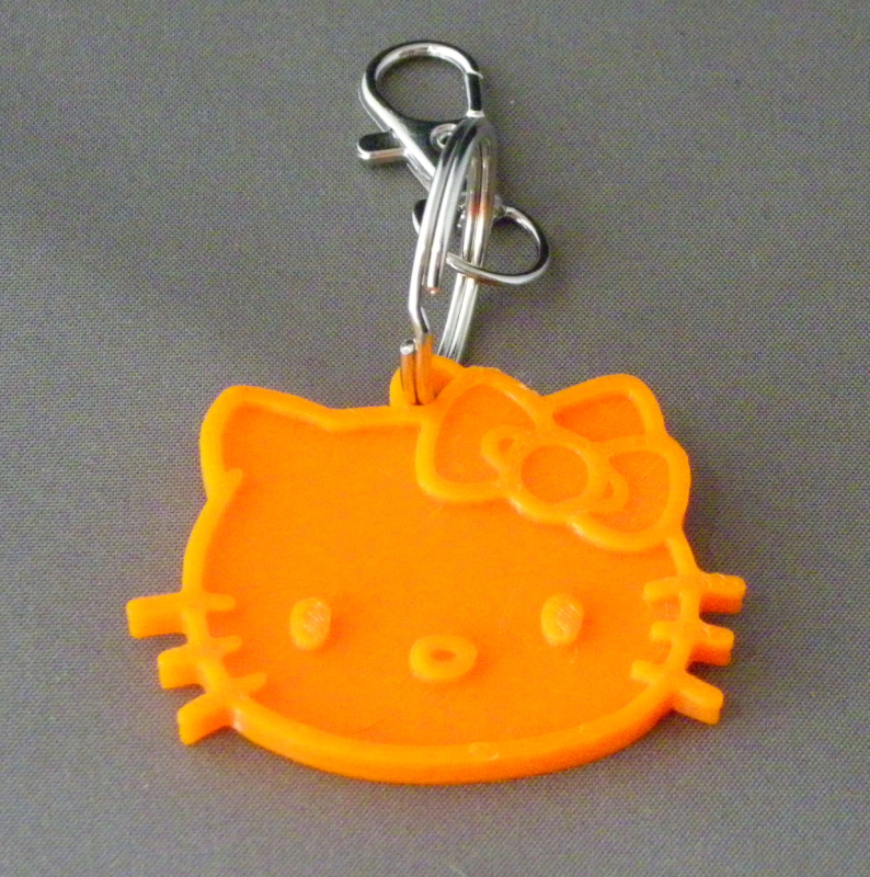 (image for) 3D Prints - Hello Kitty Sleutelhanger 2 - Zonnig Oranje (Sunny Orange)
