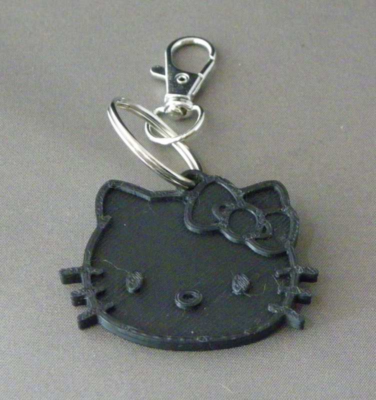 (image for) 3D Prints - Hello Kitty Sleutelhanger 2 - Zwart (Black)