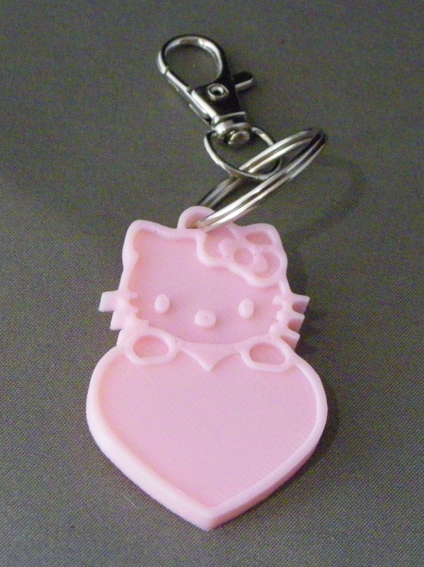 (image for) 3D Prints - Hello Kitty Sleutelhanger 4 - Kersenroze (Sakura Pink)