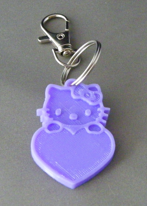 (image for) 3D Prints - Hello Kitty Sleutelhanger 4 - Paars (Purple)