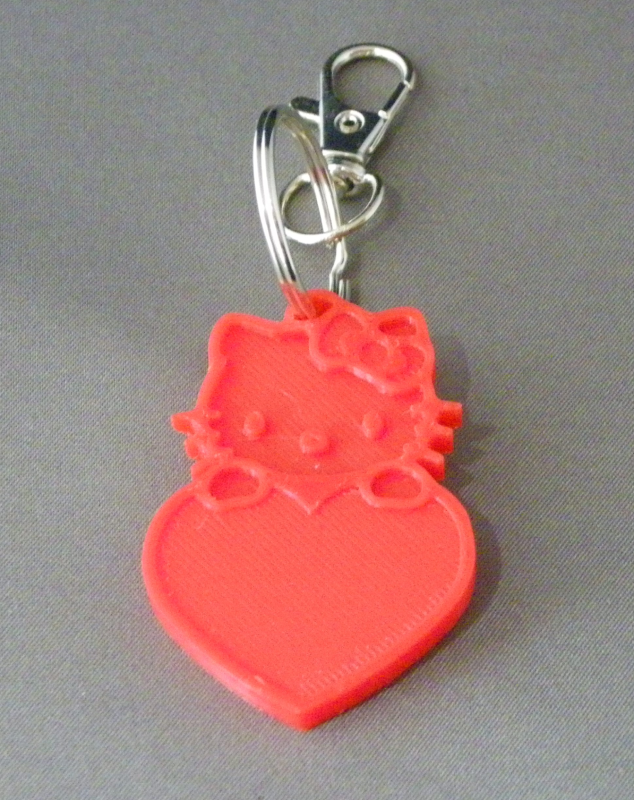 (image for) 3D Prints - Hello Kitty Sleutelhanger 4 - Rood (Red)