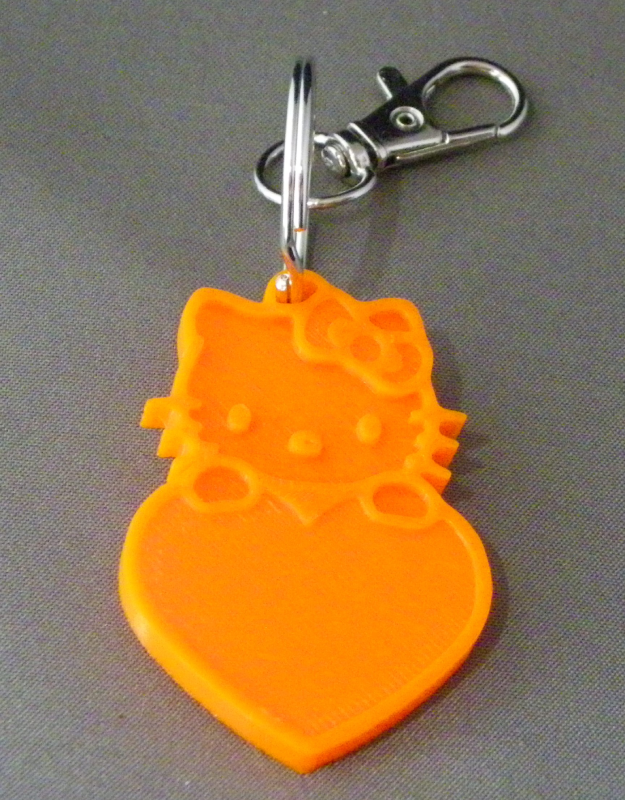 (image for) 3D Prints - Hello Kitty Sleutelhanger 4 - Zonnig Oranje (Sunny Orange)