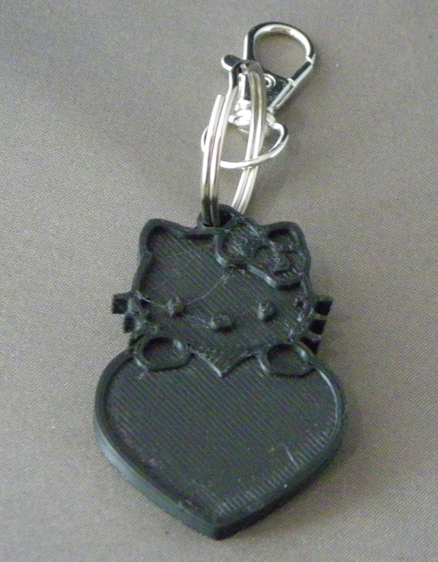 (image for) 3D Prints - Hello Kitty Sleutelhanger 4 - Zwart (Black)