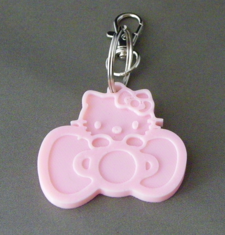 (image for) 3D Prints - Hello Kitty Sleutelhanger 5 - Kersenroze (Sakura Pink)