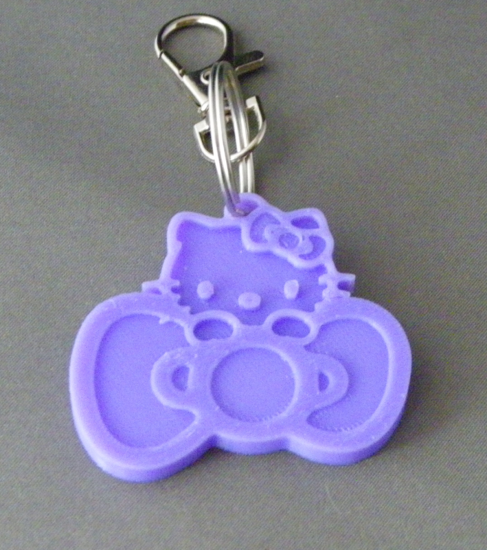 (image for) 3D Prints - Hello Kitty Sleutelhanger 5 - Paars (Purple)