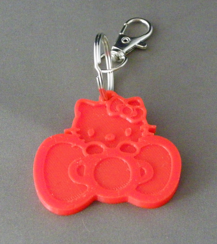 (image for) 3D Prints - Hello Kitty Sleutelhanger 5 - Rood (Red)