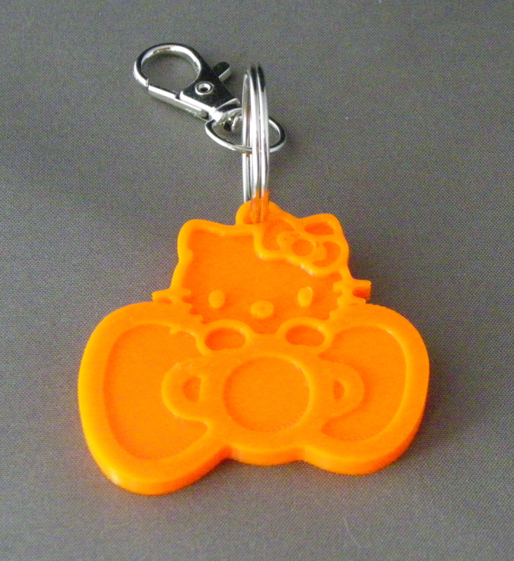 (image for) 3D Prints - Hello Kitty Sleutelhanger 5 - Zonnig Oranje (Sunny Orange)