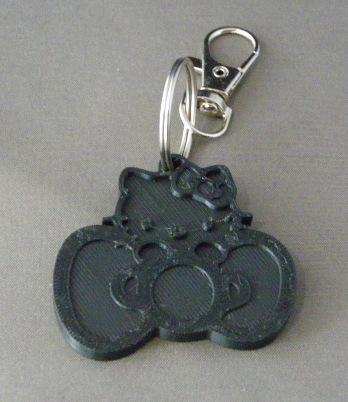 (image for) 3D Prints - Hello Kitty Sleutelhanger 5 - Zwart (Black)