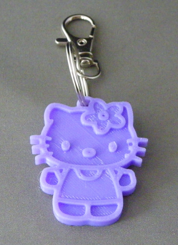 (image for) 3D Prints - Hello Kitty Sleutelhanger 6 - Paars (Purple)