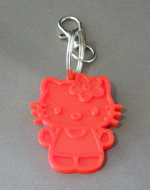 (image for) 3D Prints - Hello Kitty Sleutelhanger 6 - Rood (Red)