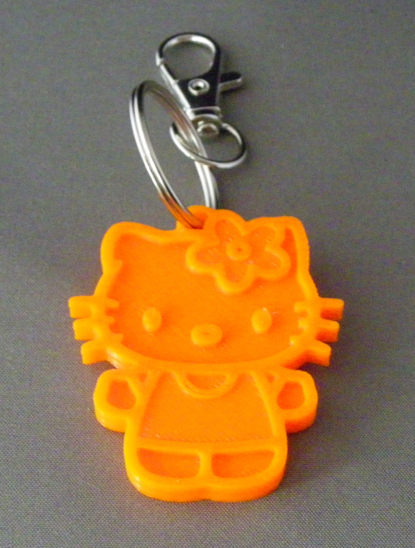 (image for) 3D Prints - Hello Kitty Sleutelhanger 6 - Zonnig Oranje (Sunny Orange)