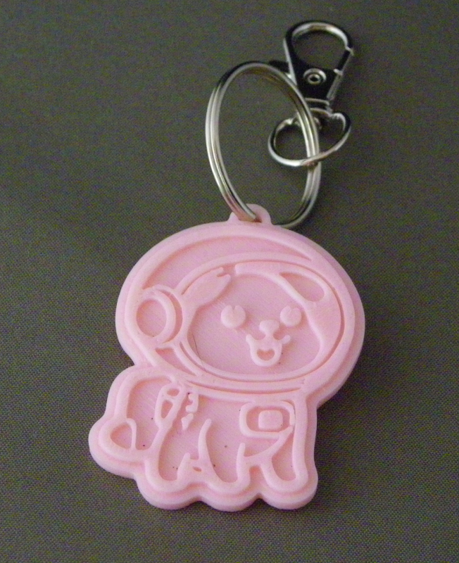 (image for) 3D Prints - Hond Sleutelhanger 1 - Kersenroze (Sakura Pink)