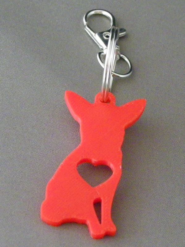 (image for) 3D Prints - Hond Sleutelhanger 11 - Rood (Red)